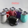 12oz Wine Tumbler with Slid Lid Stainless Steel Egg Shaped Tumblers Double Layer Insulated Vacuum Wine Glasses Stemless Coffee Mug