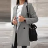 뜨거운 판매 여성 가을 ​​겨울 패션 와이드 라벨 이중 선 버튼 따뜻한 코트 아웃복 패션 따뜻한 보관 코트 단색 LJ201109