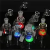 Кальяны прозрачные толстые двойные Perc Ashcatcher стеклянные воды водопроводные трубы ясень коварки силиконовые ручные трубы прекусор рециркулятора 14 мм 18 мм DAB бонги