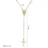 Hot Selling Virgin Maria Virgin Religiösa Jesus Cross Pendant Chic Gold Fyllda Kors Rosary Män Kvinnor Halsband 2021