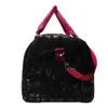 Correia cor-de-rosa Black Leopard Saco de viagem Grande capacidade Glitter Duffle Projeto Personalizado Bolsa de Fim de Semana Domil106-1065