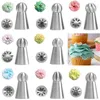 Cupcake Acciaio inossidabile Bakeware Sfera Forma a sfera Glassa Piping Ugelli Punte per crema pasticcera Torcia per fiori Strumenti per la decorazione del tubo della pasticceria 20220121 Q2