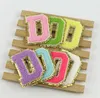 Mix Color Chenille Fabric Gold Glitter Letters Patches Towel Embroidery Rainbow Gritt Alphabet Iron on Lovely Sticker Name JJB14456