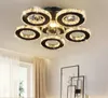 Hot sale LED round crystal ceiling lamp atmospheric living room lamp warm bedroom room crystal lamp restaurant lighting