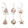 Vrolijk kerstboom herten patroon houten hanger diy ambachten xmas navidad decoraties nieuw jaar thuis ornament jk2011xb