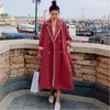 Trench-coat femme grande taille coupe-vent longue 2022 printemps automne revers pastèque rouge coréen lâche mode haute qualité