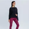 L-88 Långärmad skjorta Kvinnor Yoga Sports Tops Fitness Bum-täckande längdtröjor Super Soft Relaxed Fit Autumn och Winter Tee For on the Go