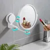 vanzlife Dormitory wall-mounted vanity mirror foldable rotating single mirror home bathroom free punching HD round vanity mirror T200114