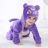 Pasgeboren babe Kigurumi Sailor Moon Diana Purple Luna Cat Cosplay Kostuums Cartoon Flanel Infant Romper onesies Pyjama Sleepwear C1018