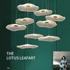 Nueva llegada Loft Lámpara colgante Nordic Simple Creative Lotus Leaf Acrílico LED Lámpara colgante para Hotel Villa Vestíbulo Escalera Arte Decoración