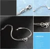 2021 New Fashion Woman Pärledsträngar plätering 925 Silver Hollow Out Heart Box Chain Simple Accessories Friend's Birthday Present