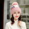 Beanie / Skull Caps Berretti Berretto invernale Donna Cappello Sciarpa Colletto siamese Ragazze Cute Slouchy Knit Skull Beret Beanie Muts # 2S30 # N1