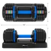 Adjustable Dumbbells 55lb Single with Anti-Slip Handle Fast Adjust Weight by Turning Handle Tray Exercise Home Fitness Dumbbell USA a43
