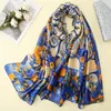 Visual Axles Gustav Klimt Oil Painting Silk Scarf The Tree Of Life Shawl Foulard for Women Bandana Spring Scarves7566254