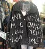 2020 Lettre lâche broderie femmes veste en jean Harajuku grande taille manteau en denim simple boutonnage col rabattu veste femme LJ201021