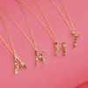 ANDYWEN 925 Sterling Silver Elegant 26 Letters Pendant Mini Initial F P Necklace Long Chain Platium Plated CZ Colar Jewelry Q0531