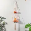 3 Tier Macrame Hanging Basket Boho Home Decor Flower Plant Hängande fruktkorg för kök inomhus utomhusdekorativ 220212634277
