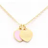 Pendentif Collier Conception Chaude Nouvelle Marque Coeur Amour Collier pour Femmes Accessoires En Acier Inoxydable Vert Rose Bijoux T1m3nogw {category}