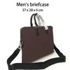 mens briefcase women briefcase coffee grid portable Business Casual Shoulder Can fit 15 laptop 5 pockets shoulder bag briefc278M