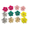 Новое поступление, зимние красочные цветущие серьги с большим цветком, модные женские серьги с простым объемным дизайном, серьги с кристаллами и лепестками9854537