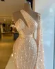 arabisch aso ebi goud luxe sprankelende avondjurken kralen pailletten prom dresses veer formele parrty tweede receptie toga zj335