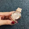 Moda marka zegarków dla dziewcząt krystalicznie obrotowy metalowy stalowy zespół kwarcowy zegarek P19