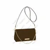 Moda Donna Borse stile classico Borse Pochette Borse a tracolla fiore scozzese marrone Borsa a tracolla Lady Messenger catena leathe265S