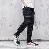 Hip Hop Style Mens Pants Pocket Zipper Decor Solid Black Locomotive Fashion Breathable With Stretchy Spring Autumn Male Trouser