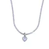 2021 Valentines Day Gift Jewelry 5A Cubic Zirconia 3mm CZ Tennis Chain Halo Heart Pendant Ice Halsband för flickvän267h