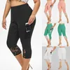 Pantalones deportivos de Yoga para mujer talla grande 5XL mallas informales con cintura elástica y retazos de encaje sólido