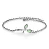 Stud 925 Sterling Silver Green Opal lämnar knoppar örhängen för kvinnor förhindrar allergi mode smycken gåvor flickor1