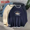 Ruihuo Harajuku stickad tröja män kläder vinter pullover modekläder hiphop 2xl ankomster 220125