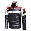 Ucrazy Männer Herbst Casual Vintage Motor Gespleißt Leder Jacke Mantel Männer Winter Mode Biker Warme Leder Jacken Mantel Männer 211222