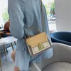 Ladies splicing collision color design shoulder bag versatile fashion inclined cross bag portable square temperament handbag297D