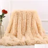 Double-Faced Faux Fur Blanket Soft Fluffy Sherpa Kasta Täcker för sängar Täck Shaggy Bedspread Plaid Fourrure Jllngo MX_Home