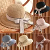 Floppy Women Beach Casual Caps Stripe Outdoor Summer Sun Visor Straw Hat Fashion Ribbon Foldable Wide Brim1