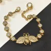 Designer Women Necklace Fashion Lady Letter Design Bracelet Bee Pendant With Diamond For Womens Collar Jewelry