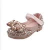 Girls Leather Shoes Princess Spring New Non-Slip Soft Bottom Wear-Resistant Little Baby Sequined Children's Shoes