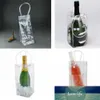 PVC Transparent Leak-proof Refrigerated Champagne Red Wine Bottle Ice Tote Bag Plastic Storage Bag for Home Use Shoppng Bag