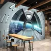 Dimensioni personalizzate Personaggio 3D moderno Universo Capsula spaziale Murale Decorazioni per la casa Arte Soggiorno TV Sfondo Rotolo di carta da parati
