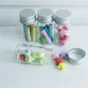 Glasflaskor Skruv Top Tomt Järnflaska 15 ml 25ml 40ml 60ml Candy Vanilla Pill Food Perfume Bottle Metal Cap 12pcs