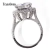 TransGems 5 Carat Lab Grown Diamond Bague de fiançailles de mariage avec des accents de diamant de laboratoire solide en or blanc 14 carats pour les femmes Y200620