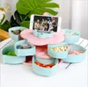 Candy Snack Organizer Box Plat Tray Rotary Snack Storage Boxes Creative Flower Shaped Double-Deck Nut Fase Fruit Plate Practical Case B7704