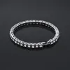 Iced ut 1 rad 5mm Rhinestones Armband Men Hip Hop Style Clear Simulated Diamond 789 tums tennisarmband bling bling9067040