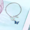 Nouveau collier pendentif papillon thermochromique pour femmes filles Cool drôle détection de température pendentif collier Bracelet ensemble de bijoux