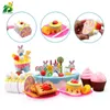Kids Kitchen Toy Girl Cake Birthday Miniature Food Stand Set Pretend Play Plastic Educational Toys For Children Gifts LJ201009