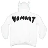 Mäns Hoodies "997Shop" Vamhrt Lost Planet Bat Demon Horn Loose Foam Printed Sweater Jacket Couple