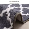 High-quality Thicken Kitchen Rug Lattice Plush Washable Long Carpets Non-slip Bathroom Mat Door 220301