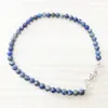 MG0148 Whatle NTural Lapis Lazuli Anklet Handamde Stone Women Mala Kulki kostki 4 mm mini biżuteria