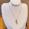 2021 высочайшее качество кулон ожерелье с формами прямоугольника в 18 тыс. Золотой и платиновый цвет для женщин свадебный подарок ювелирных изделий
